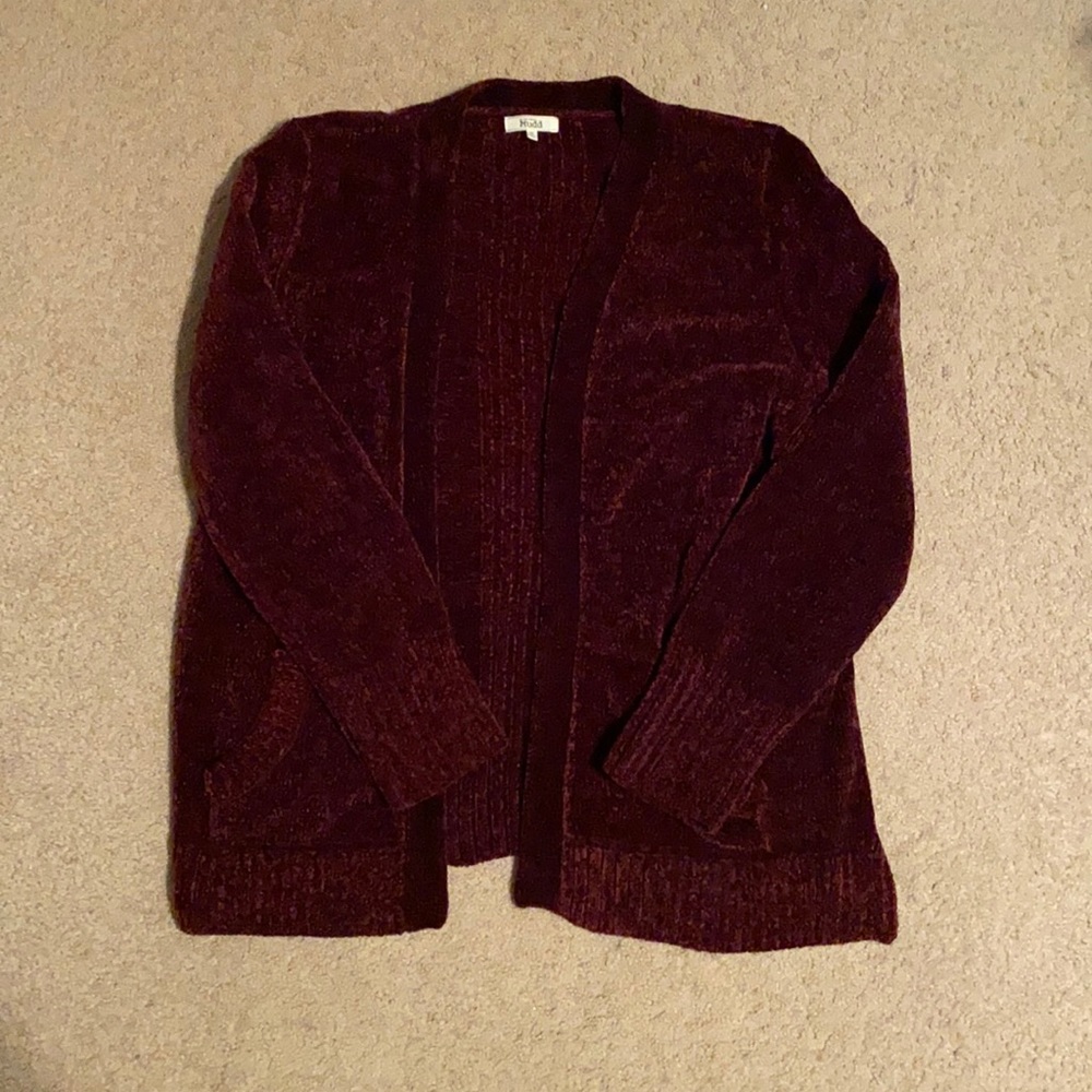 Mudd Medium Deep Maroon Cardigan